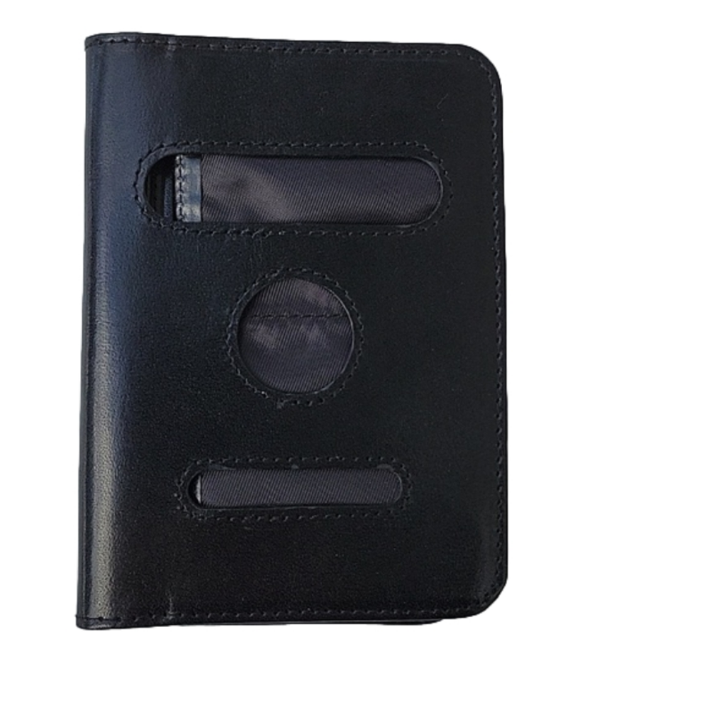 Passport Cover Genuine Black Buffered Italian Soft Leather Unisex Vera Pele Rome